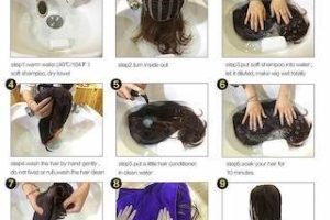 a picture of how to wash a wig